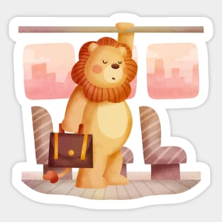 Lion Worker Exhausted Sticker